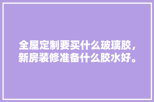 全屋定制要买什么玻璃胶，新房装修准备什么胶水好。 全屋定制要买什么玻璃胶，新房装修准备什么胶水好。 家居设计
