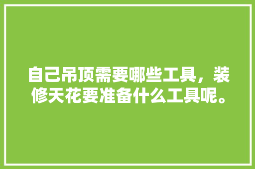 自己吊顶需要哪些工具，装修天花要准备什么工具呢。 自己吊顶需要哪些工具，装修天花要准备什么工具呢。 家居设计