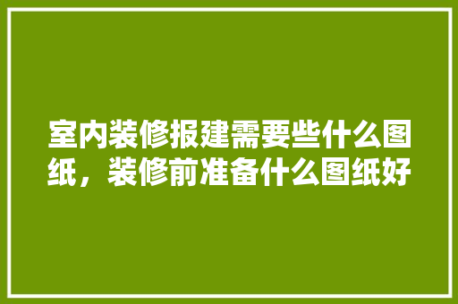 室内装修报建需要些什么图纸，装修前准备什么图纸好看呢。 室内装修报建需要些什么图纸，装修前准备什么图纸好看呢。 二手房