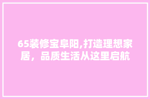65装修宝阜阳,打造理想家居，品质生活从这里启航 65装修宝阜阳,打造理想家居，品质生活从这里启航 买房须知
