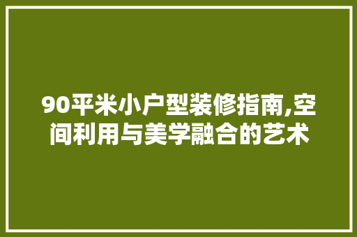 90平米小户型装修指南,空间利用与美学融合的艺术 90平米小户型装修指南,空间利用与美学融合的艺术 家居装饰