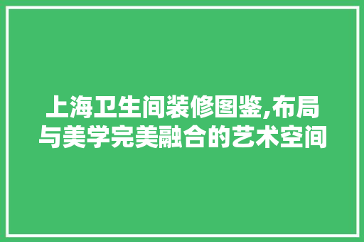 上海卫生间装修图鉴,布局与美学完美融合的艺术空间 上海卫生间装修图鉴,布局与美学完美融合的艺术空间 二手房
