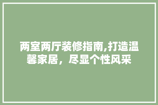 两室两厅装修指南,打造温馨家居，尽显个性风采 两室两厅装修指南,打造温馨家居，尽显个性风采 二手房