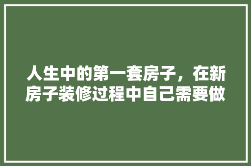 人生中的第一套房子，在新房子装修过程中自己需要做什么，装修前一天准备什么东西好。 人生中的第一套房子，在新房子装修过程中自己需要做什么，装修前一天准备什么东西好。 家居设计