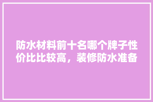 防水材料前十名哪个牌子性价比比较高，装修防水准备什么材料好。 防水材料前十名哪个牌子性价比比较高，装修防水准备什么材料好。 装修知识