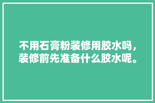 不用石膏粉装修用胶水吗，装修前先准备什么胶水呢。 不用石膏粉装修用胶水吗，装修前先准备什么胶水呢。 买房须知