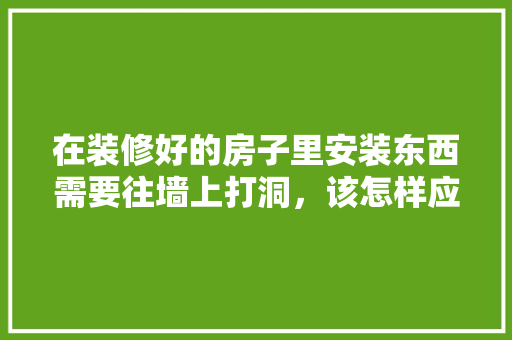 在装修好的房子里安装东西需要往墙上打洞，该怎样应付，装修初期打孔要准备什么东西。 在装修好的房子里安装东西需要往墙上打洞，该怎样应付，装修初期打孔要准备什么东西。 家居设计