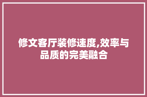 修文客厅装修速度,效率与品质的完美融合 修文客厅装修速度,效率与品质的完美融合 二手房