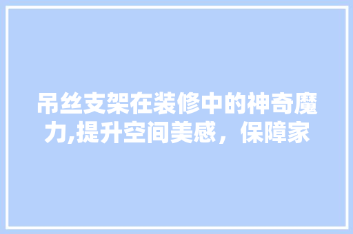 吊丝支架在装修中的神奇魔力,提升空间美感，保障家居安全 吊丝支架在装修中的神奇魔力,提升空间美感，保障家居安全 家居装饰