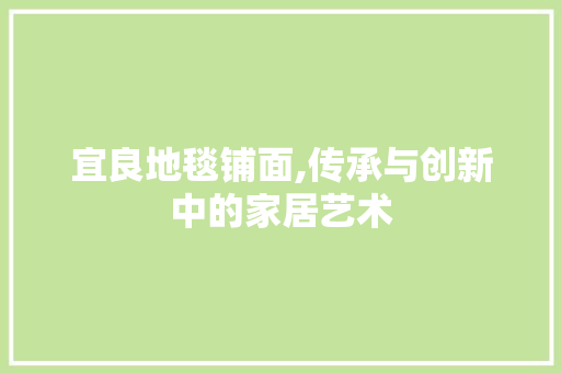 宜良地毯铺面,传承与创新中的家居艺术 宜良地毯铺面,传承与创新中的家居艺术 家居设计