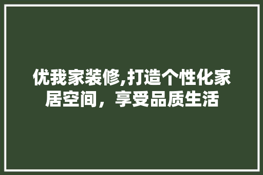 优我家装修,打造个性化家居空间，享受品质生活 优我家装修,打造个性化家居空间，享受品质生活 家居装饰