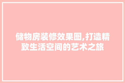 储物房装修效果图,打造精致生活空间的艺术之旅 储物房装修效果图,打造精致生活空间的艺术之旅 二手房