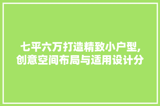 七平六万打造精致小户型,创意空间布局与适用设计分析 七平六万打造精致小户型,创意空间布局与适用设计分析 二手房