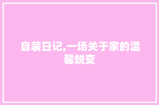 自装日记,一场关于家的温馨蜕变 自装日记,一场关于家的温馨蜕变 家居设计