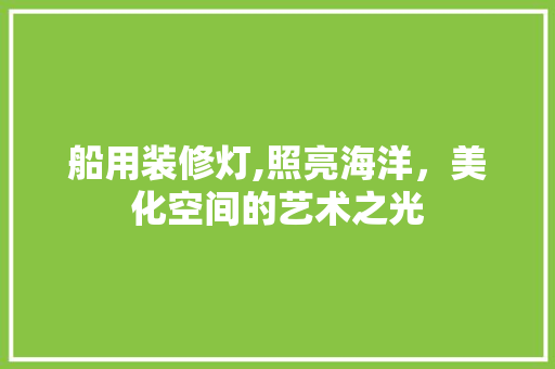船用装修灯,照亮海洋，美化空间的艺术之光 船用装修灯,照亮海洋，美化空间的艺术之光 买房须知