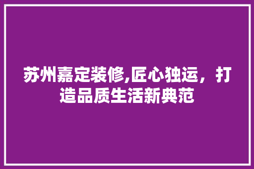 苏州嘉定装修,匠心独运，打造品质生活新典范 苏州嘉定装修,匠心独运，打造品质生活新典范 家居设计