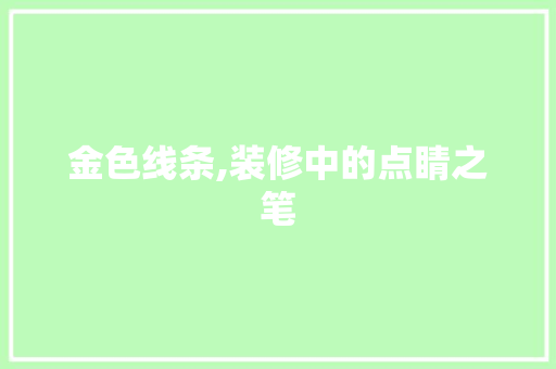 金色线条,装修中的点睛之笔 金色线条,装修中的点睛之笔 装修知识