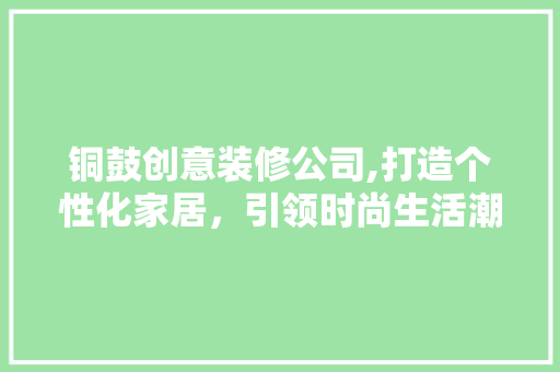 铜鼓创意装修公司,打造个性化家居，引领时尚生活潮流 铜鼓创意装修公司,打造个性化家居，引领时尚生活潮流 家居装饰
