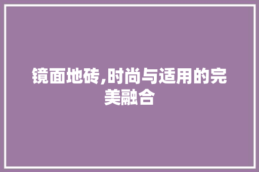 镜面地砖,时尚与适用的完美融合 镜面地砖,时尚与适用的完美融合 家居设计