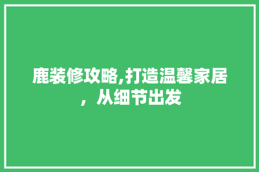 鹿装修攻略,打造温馨家居，从细节出发 鹿装修攻略,打造温馨家居，从细节出发 买房须知
