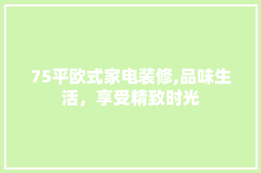 75平欧式家电装修,品味生活，享受精致时光 75平欧式家电装修,品味生活，享受精致时光 家居装饰