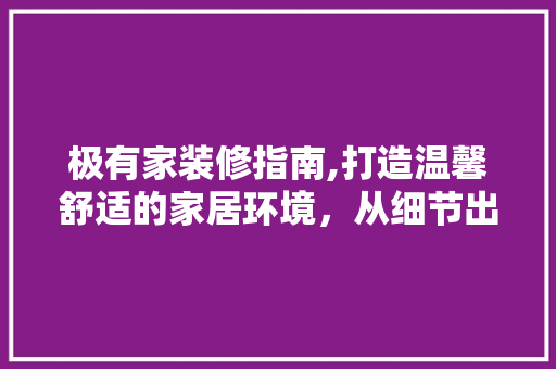 极有家装修指南,打造温馨舒适的家居环境，从细节出发 极有家装修指南,打造温馨舒适的家居环境，从细节出发 家居设计