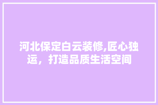 河北保定白云装修,匠心独运，打造品质生活空间 河北保定白云装修,匠心独运，打造品质生活空间 二手房