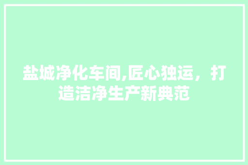 盐城净化车间,匠心独运，打造洁净生产新典范 盐城净化车间,匠心独运，打造洁净生产新典范 二手房