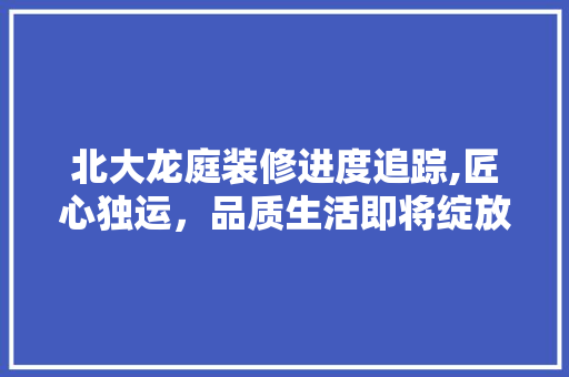 北大龙庭装修进度追踪,匠心独运，品质生活即将绽放 北大龙庭装修进度追踪,匠心独运，品质生活即将绽放 家居装饰