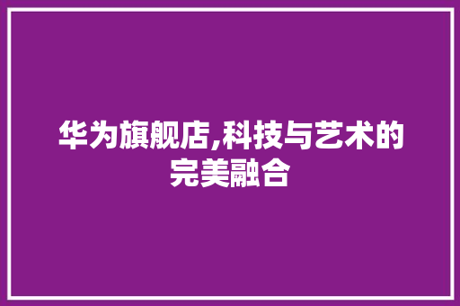 华为旗舰店,科技与艺术的完美融合 华为旗舰店,科技与艺术的完美融合 二手房