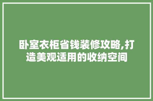 卧室衣柜省钱装修攻略,打造美观适用的收纳空间 卧室衣柜省钱装修攻略,打造美观适用的收纳空间 家居装饰