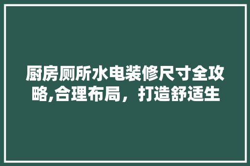 厨房厕所水电装修尺寸全攻略,合理布局，打造舒适生活空间 厨房厕所水电装修尺寸全攻略,合理布局，打造舒适生活空间 买房须知