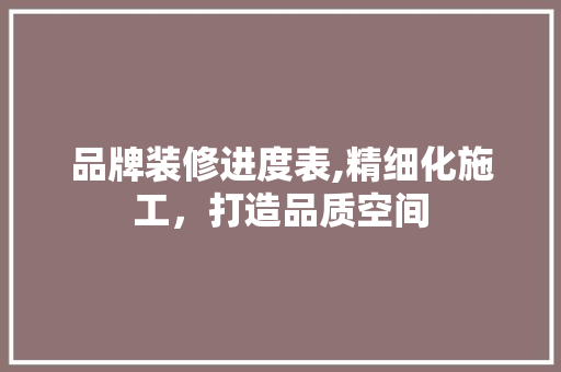 品牌装修进度表,精细化施工，打造品质空间 品牌装修进度表,精细化施工，打造品质空间 家居设计