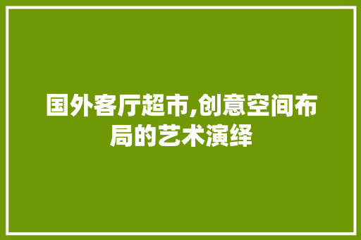 国外客厅超市,创意空间布局的艺术演绎 国外客厅超市,创意空间布局的艺术演绎 二手房