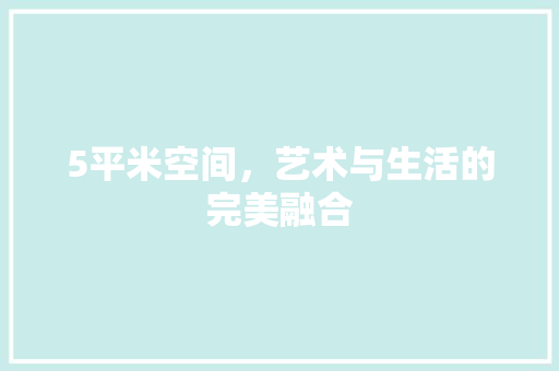 5平米空间，艺术与生活的完美融合 5平米空间，艺术与生活的完美融合 家居装饰