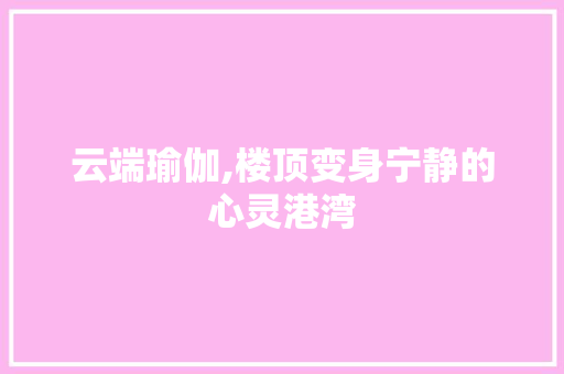 云端瑜伽,楼顶变身宁静的心灵港湾 云端瑜伽,楼顶变身宁静的心灵港湾 二手房