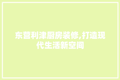 东营利津厨房装修,打造现代生活新空间 东营利津厨房装修,打造现代生活新空间 装修知识