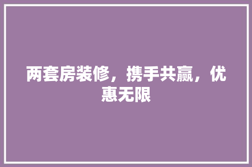 两套房装修，携手共赢，优惠无限 两套房装修，携手共赢，优惠无限 家居装饰
