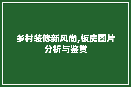 乡村装修新风尚,板房图片分析与鉴赏 乡村装修新风尚,板房图片分析与鉴赏 家居装饰