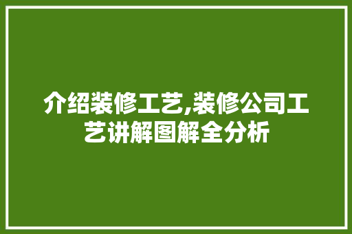 介绍装修工艺,装修公司工艺讲解图解全分析 介绍装修工艺,装修公司工艺讲解图解全分析 二手房