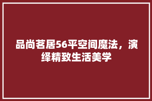 品尚茗居56平空间魔法，演绎精致生活美学