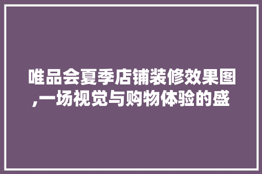 唯品会夏季店铺装修效果图,一场视觉与购物体验的盛宴，唯品会店铺装修指南。