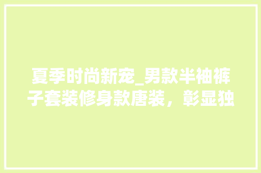 夏季时尚新宠_男款半袖裤子套装修身款唐装，彰显独特韵味