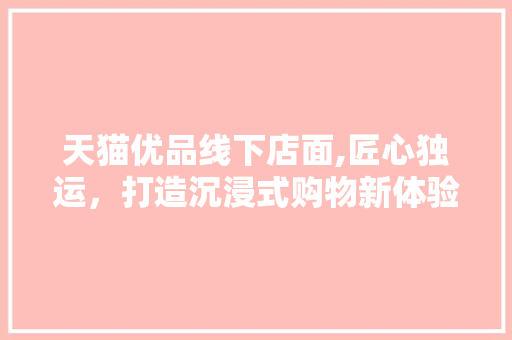 天猫优品线下店面,匠心独运，打造沉浸式购物新体验