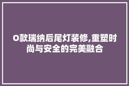 O款瑞纳后尾灯装修,重塑时尚与安全的完美融合