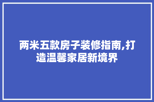 两米五款房子装修指南,打造温馨家居新境界