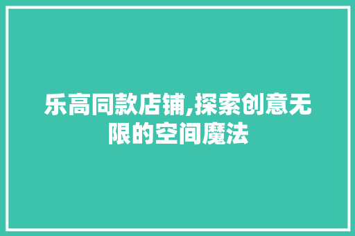 乐高同款店铺,探索创意无限的空间魔法