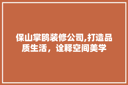 保山掌鸥装修公司,打造品质生活，诠释空间美学 保山掌鸥装修公司,打造品质生活，诠释空间美学 家居设计
