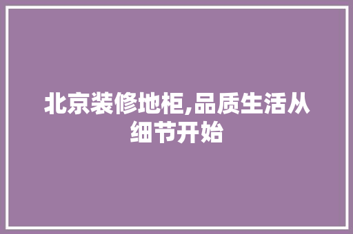 北京装修地柜,品质生活从细节开始 北京装修地柜,品质生活从细节开始 二手房