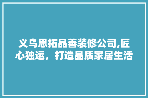 义乌思拓品善装修公司,匠心独运，打造品质家居生活 义乌思拓品善装修公司,匠心独运，打造品质家居生活 家居装饰